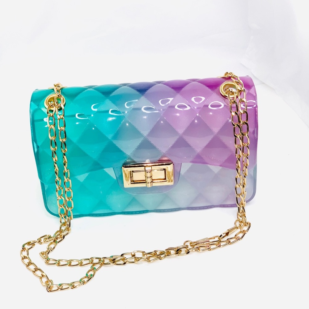 Gold chain Jelly handbag Purse